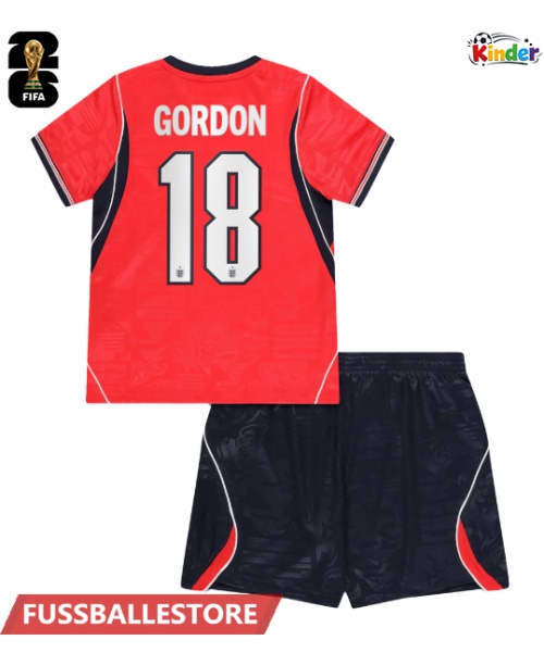 Günstige England Anthony Gordon #18 Auswärts Trikotsatzt Kinder WM 2026 Kurzarm (+ Kurze Hosen)
